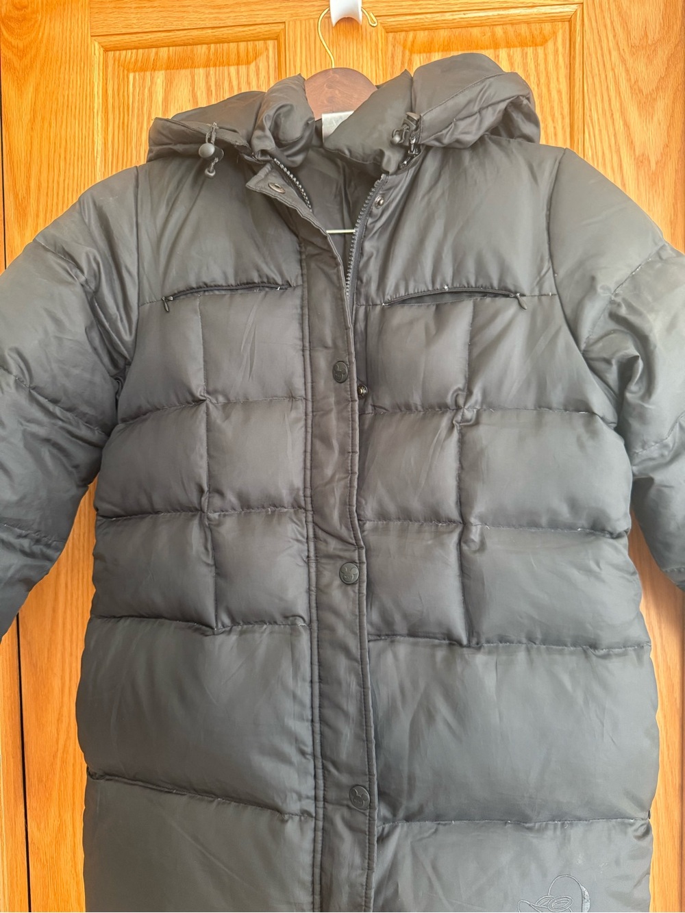 Disney Black Hooded Down Puffer Jacket